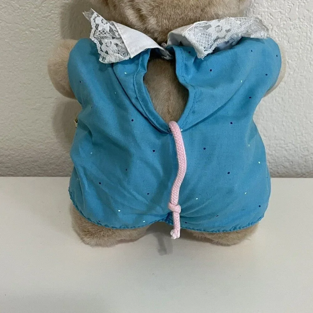 Vintage Applause Wilfred Pig Plush Stuffed Animal 1980s Blue Outfit Piggy 11